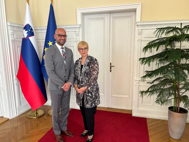 Dr. Arash Momeni with the President of Slovenia